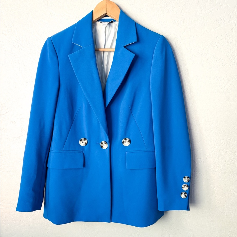 Topshop Vibrant Blue Blazer with Silver Accents